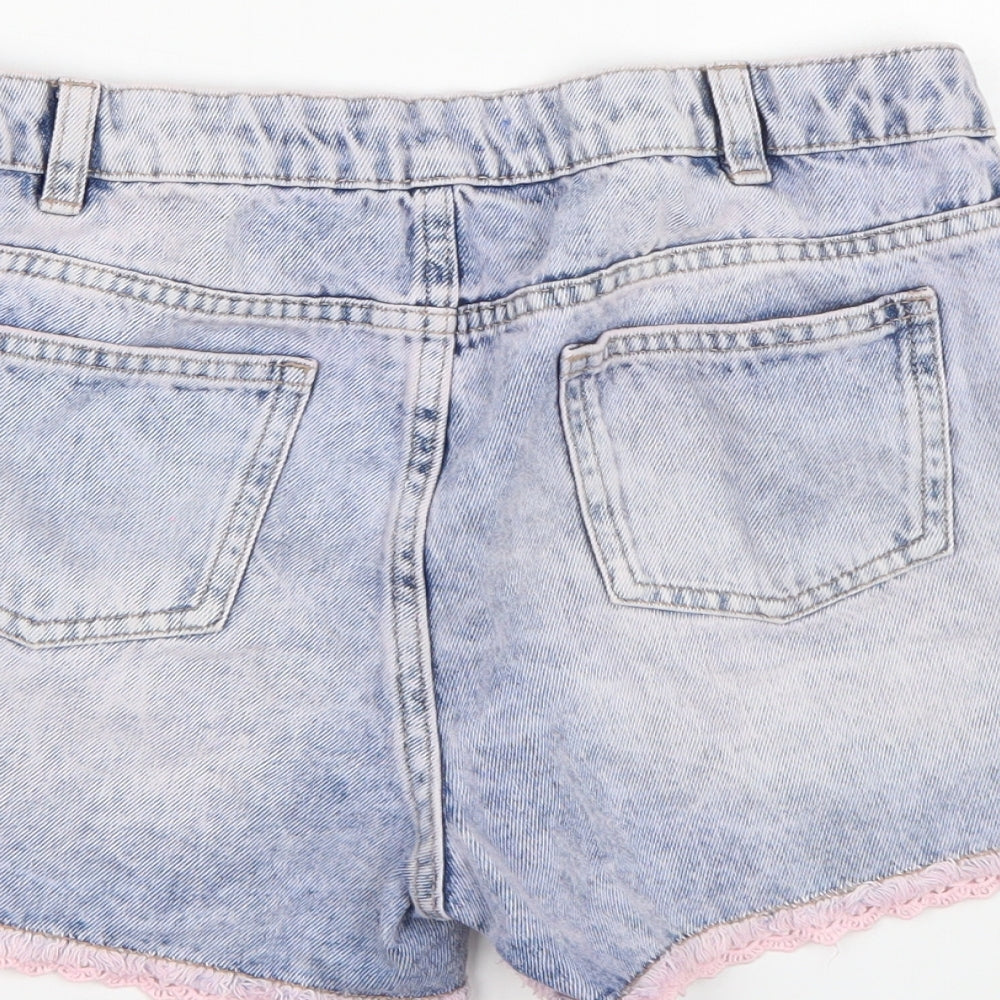 Marks and Spencer Girls Blue  Denim Hot Pants Shorts Size 12-13 Years