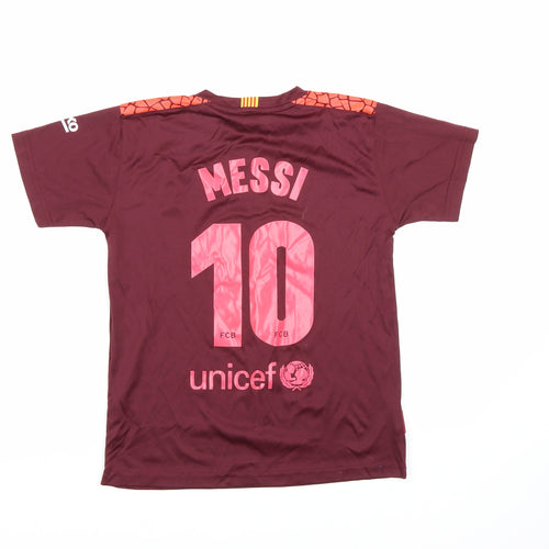 FCB Boys Brown   Basic T-Shirt Size 10 Years  - Barcelona Football Club