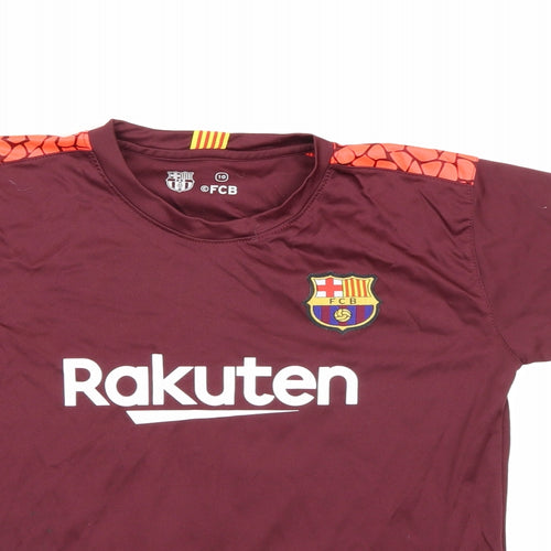 FCB Boys Brown   Basic T-Shirt Size 10 Years  - Barcelona Football Club