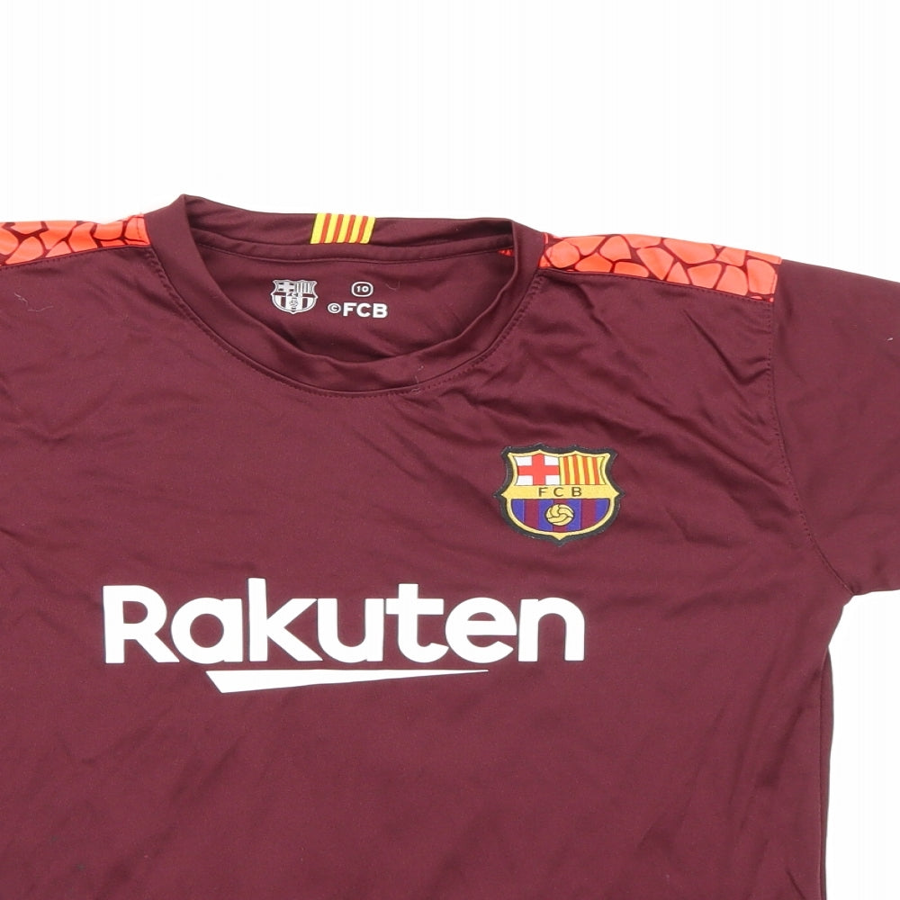 FCB Boys Brown   Basic T-Shirt Size 10 Years  - Barcelona Football Club