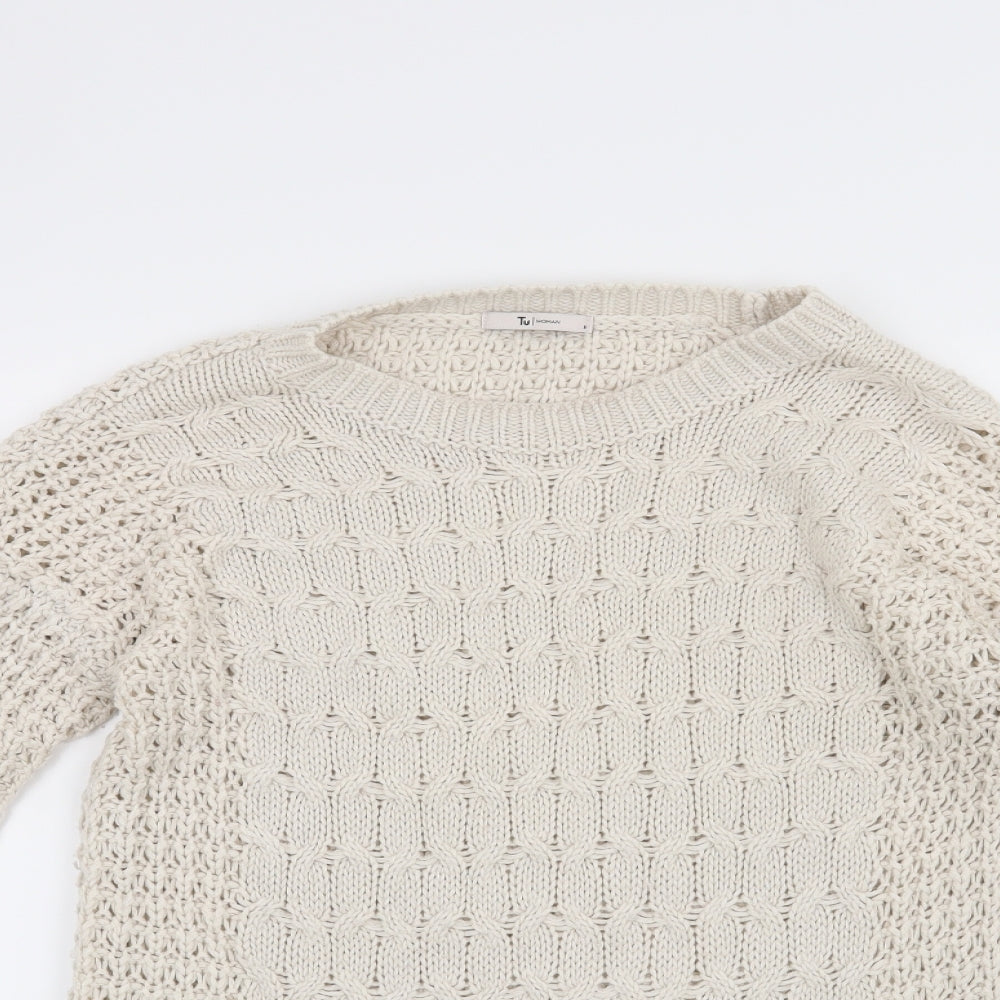 TU Womens White   Pullover Jumper Size 10