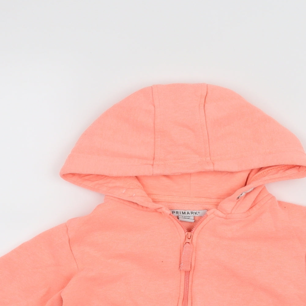 Primark Girls Pink   Full Zip Hoodie Size 7-8 Years