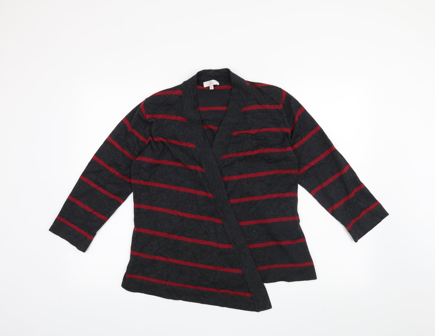 CC Womens Grey Striped  Cardigan Jumper Size M