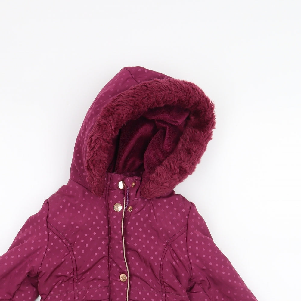 Matalan Girls Purple   Jacket Coat Size 4-5 Years