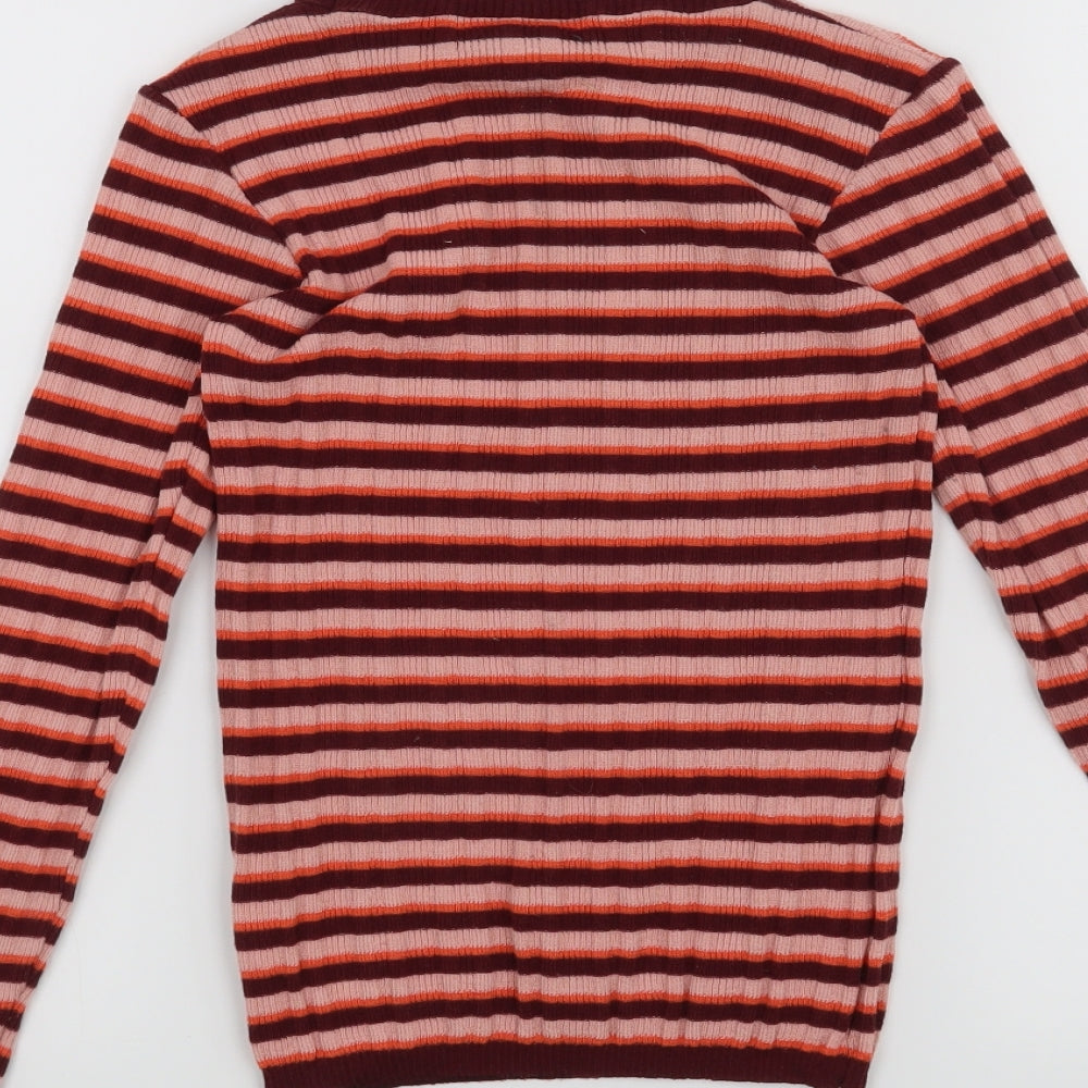Primark Womens Orange Striped  Pullover Jumper Size 6