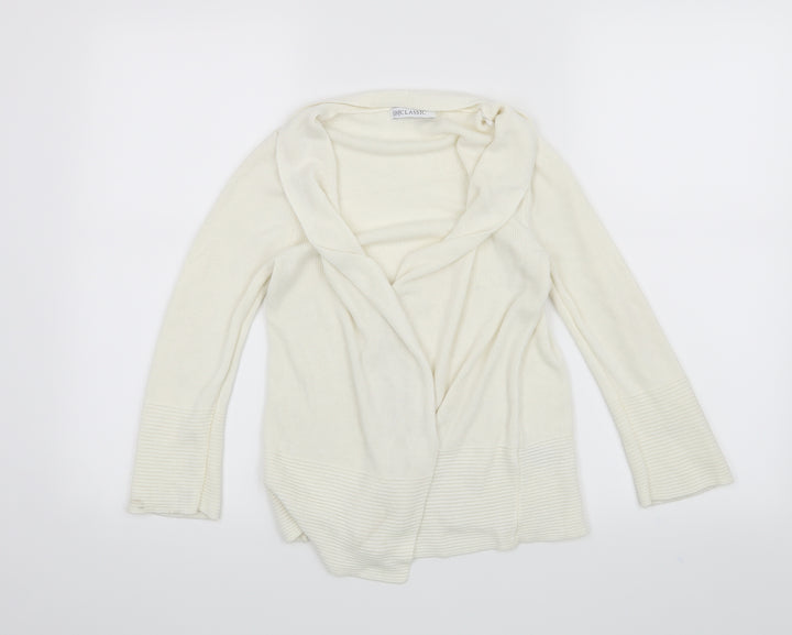 Classic Womens White Cardigan Jumper Size 8
