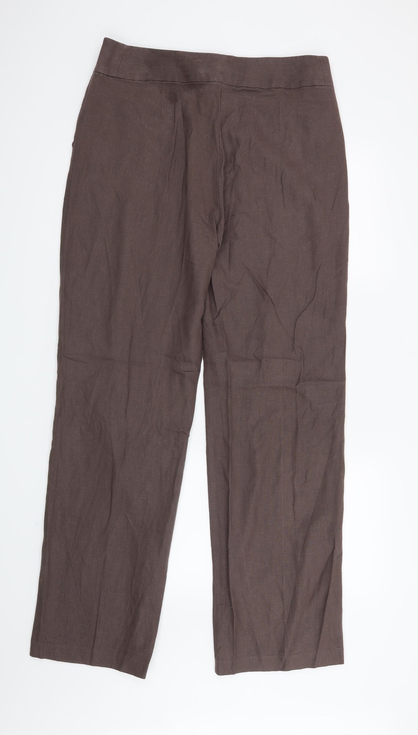 M&S Womens Brown   Trousers  Size 14 L31 in