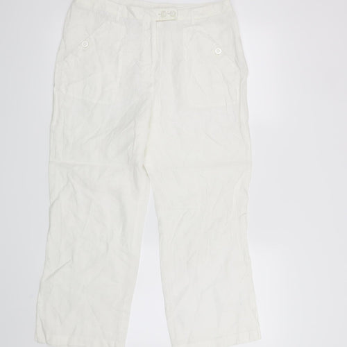 Michelle Womens White   Cropped Trousers Size 10 L23 in