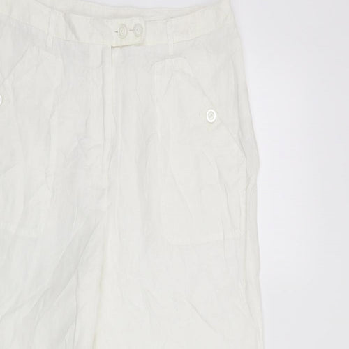 Michelle Womens White   Cropped Trousers Size 10 L23 in