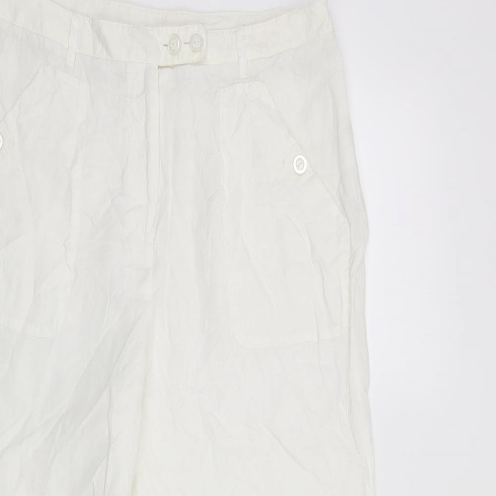 Michelle Womens White   Cropped Trousers Size 10 L23 in