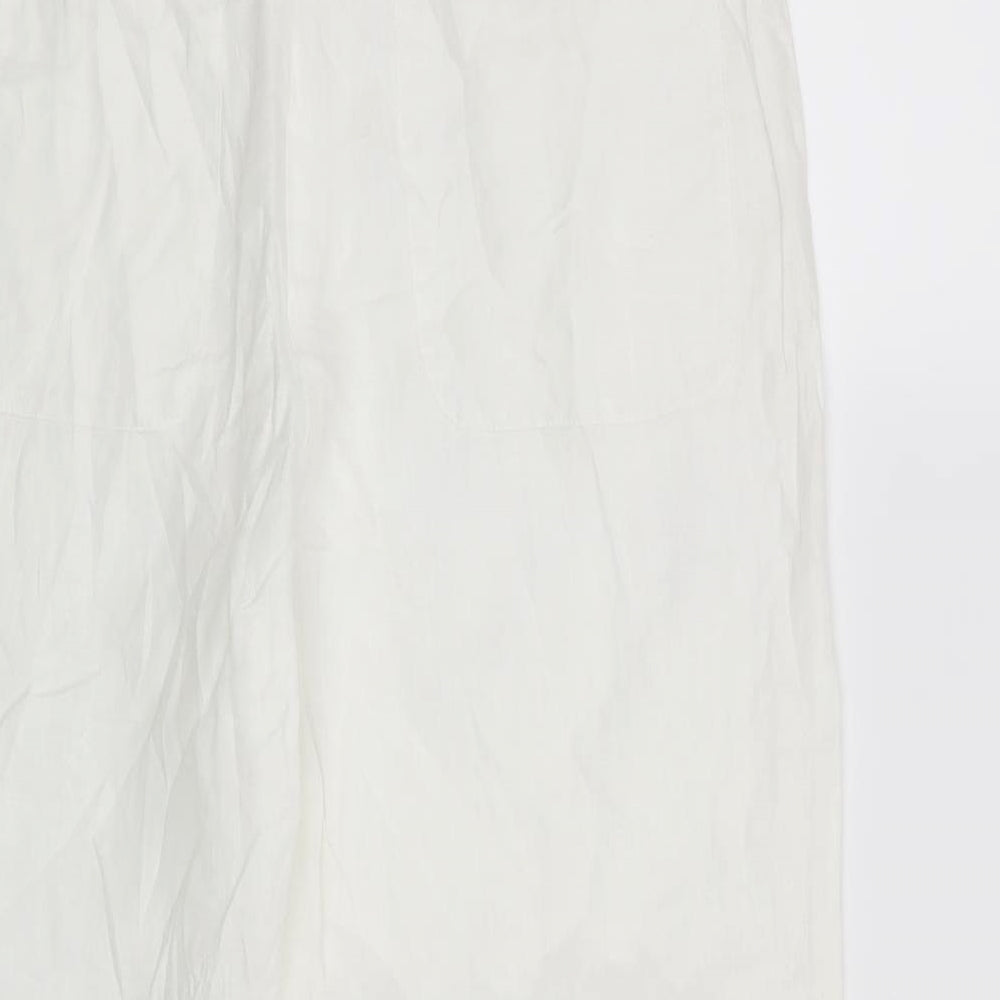 Michelle Womens White   Cropped Trousers Size 10 L23 in