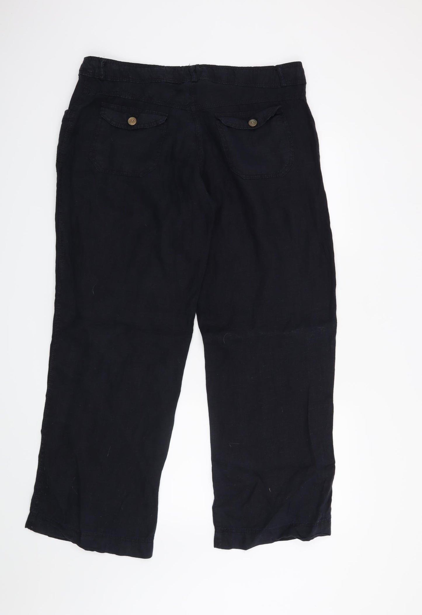 Denim & Co. Womens Black   Trousers  Size 14 L30 in