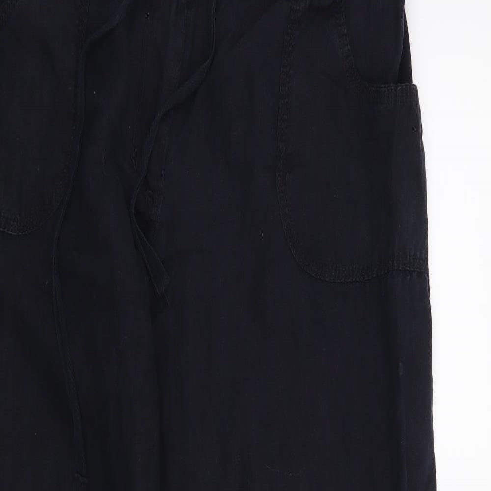 Denim & Co. Womens Black   Trousers  Size 14 L30 in
