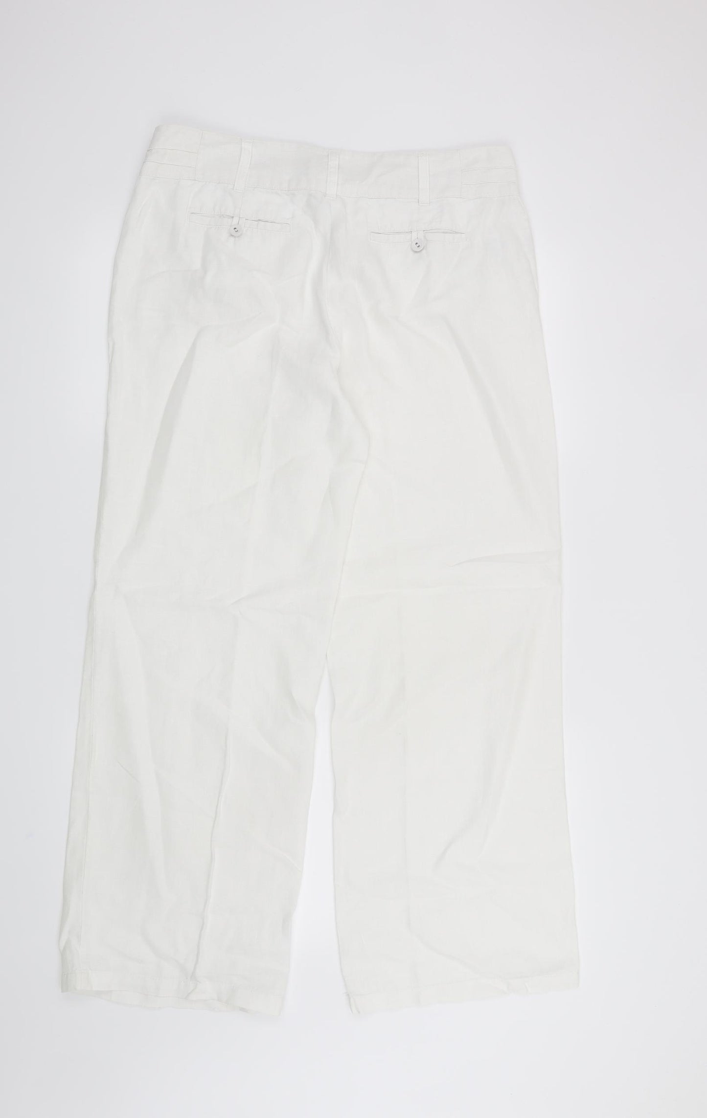 Monsoon Womens White   Trousers  Size 12 L28 in