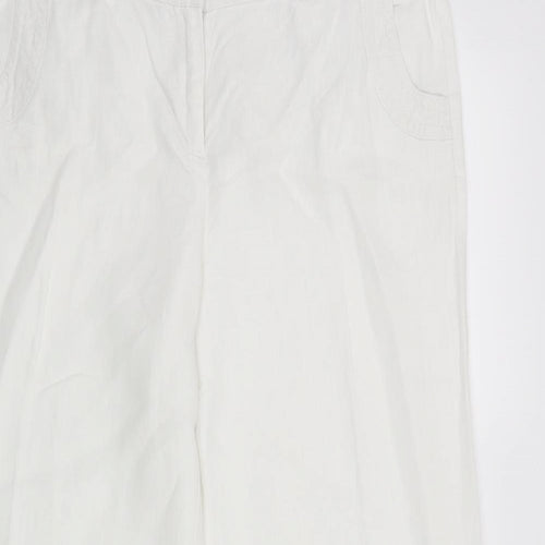 Monsoon Womens White   Trousers  Size 12 L28 in