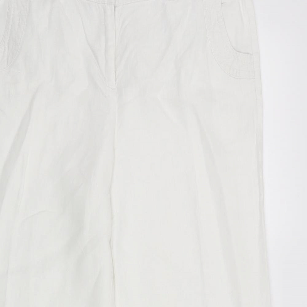 Monsoon Womens White   Trousers  Size 12 L28 in