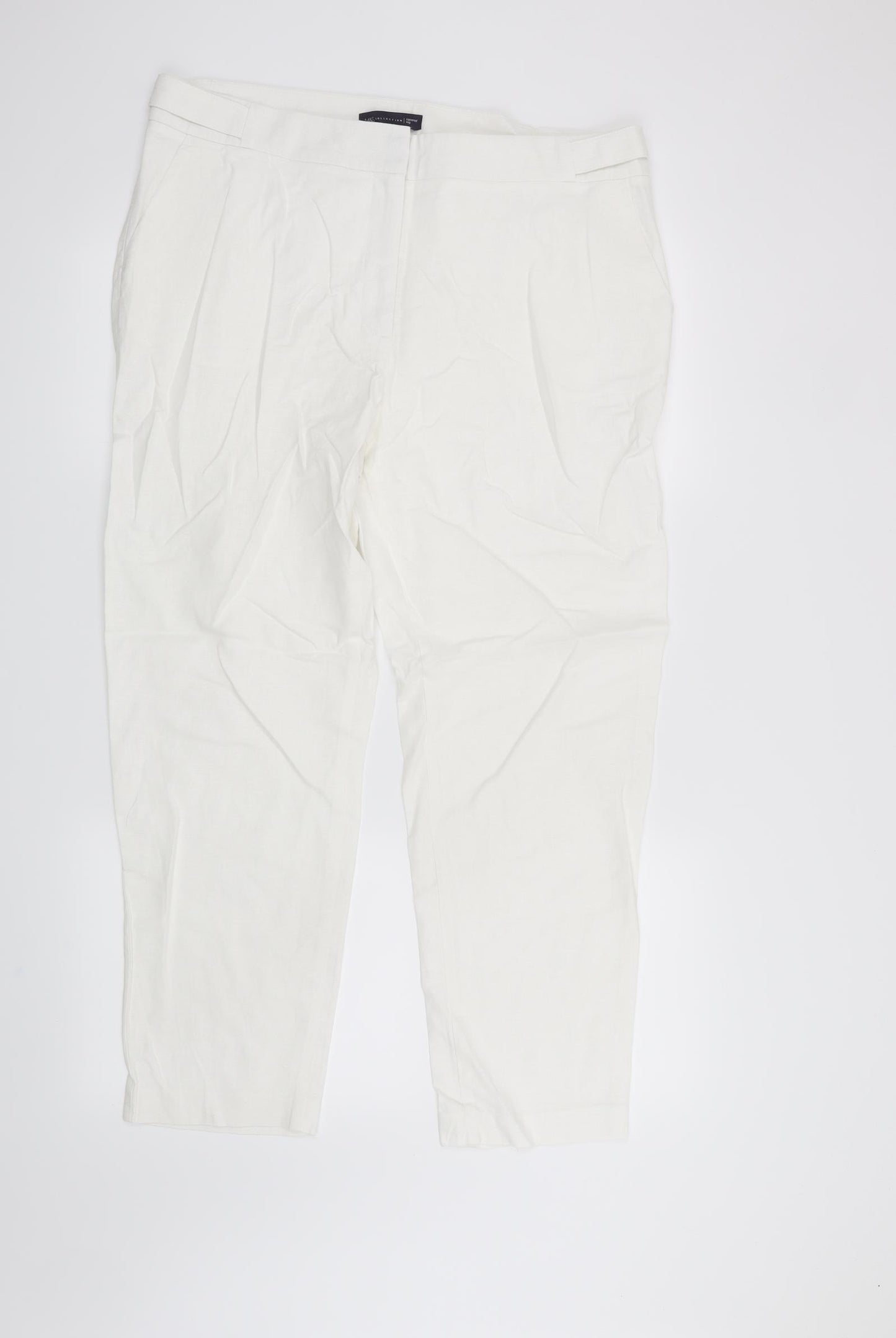 M&S Womens White   Trousers  Size 16 L25 in