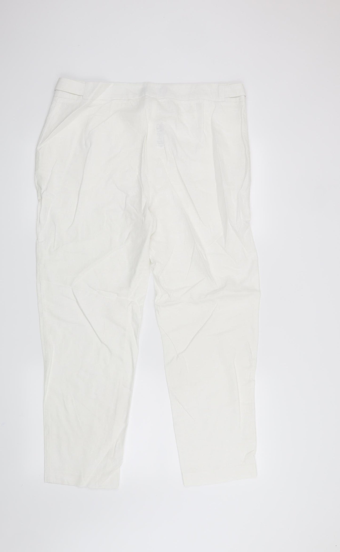 M&S Womens White   Trousers  Size 16 L25 in
