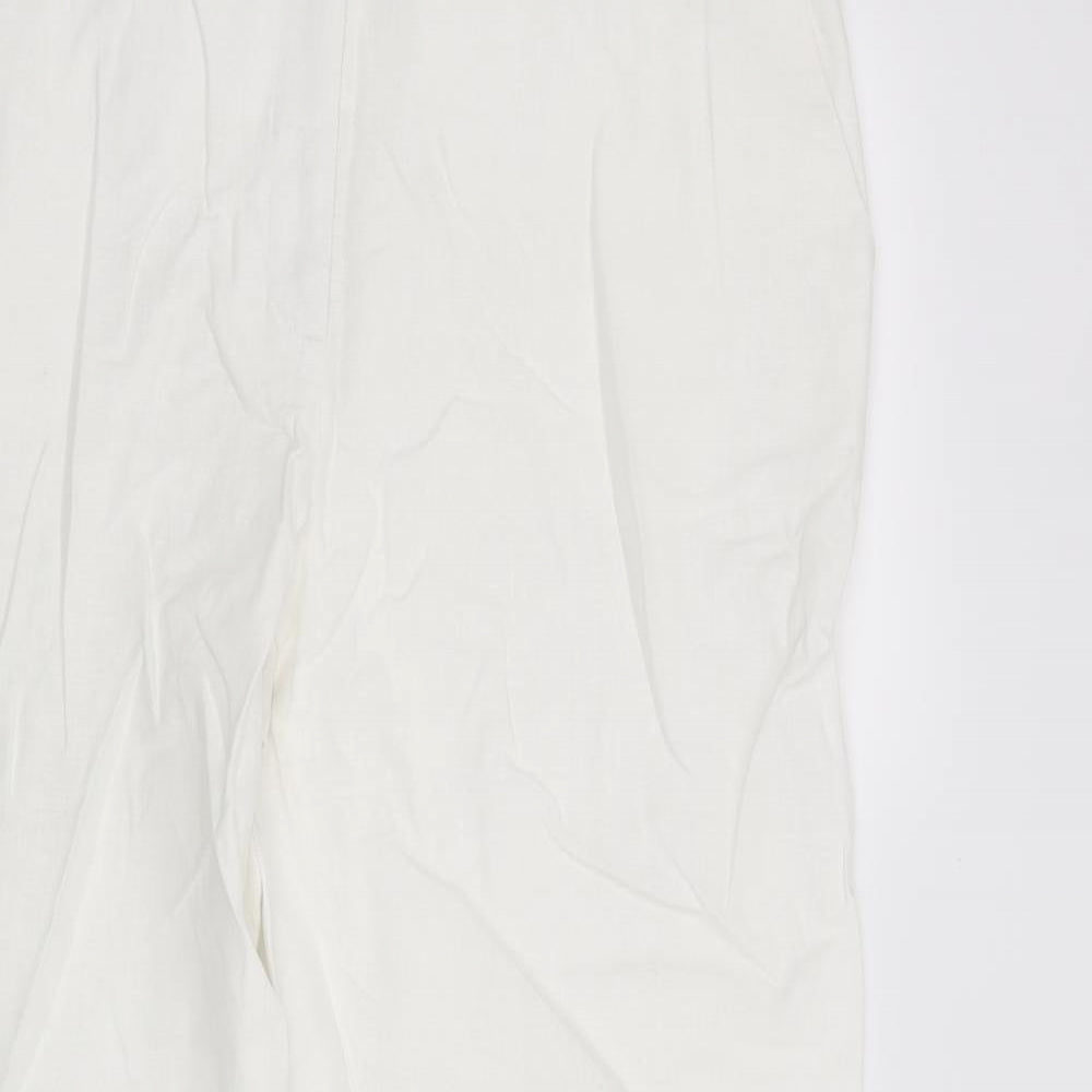 M&S Womens White   Trousers  Size 16 L25 in