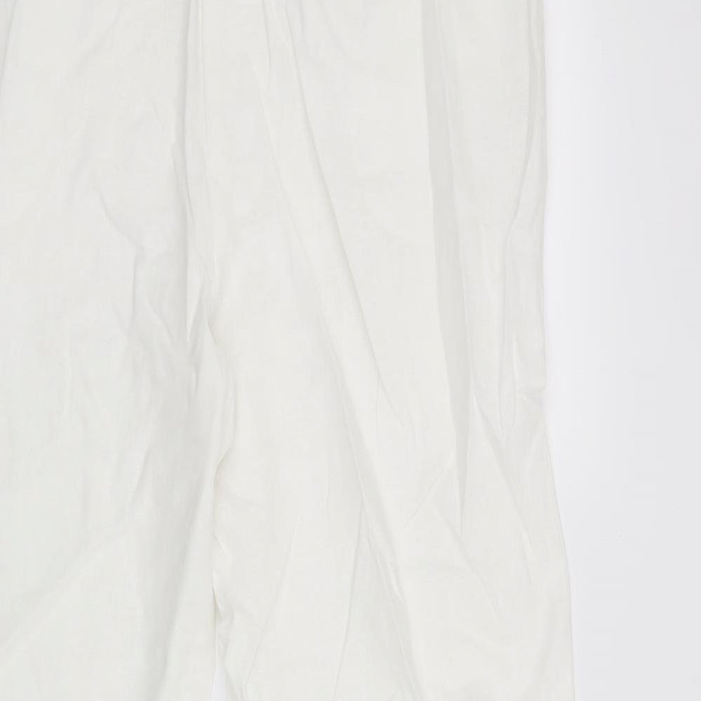 M&S Womens White   Trousers  Size 16 L25 in