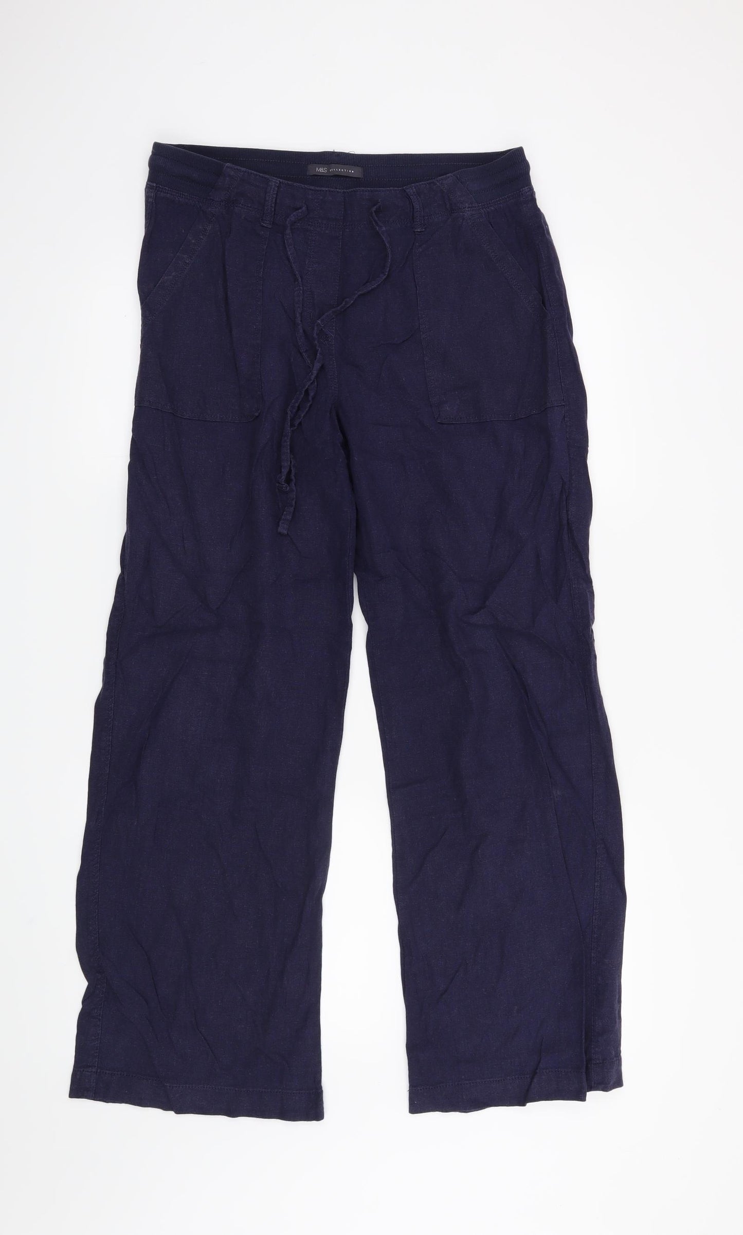 M&S Womens Blue   Trousers  Size 10 L28 in