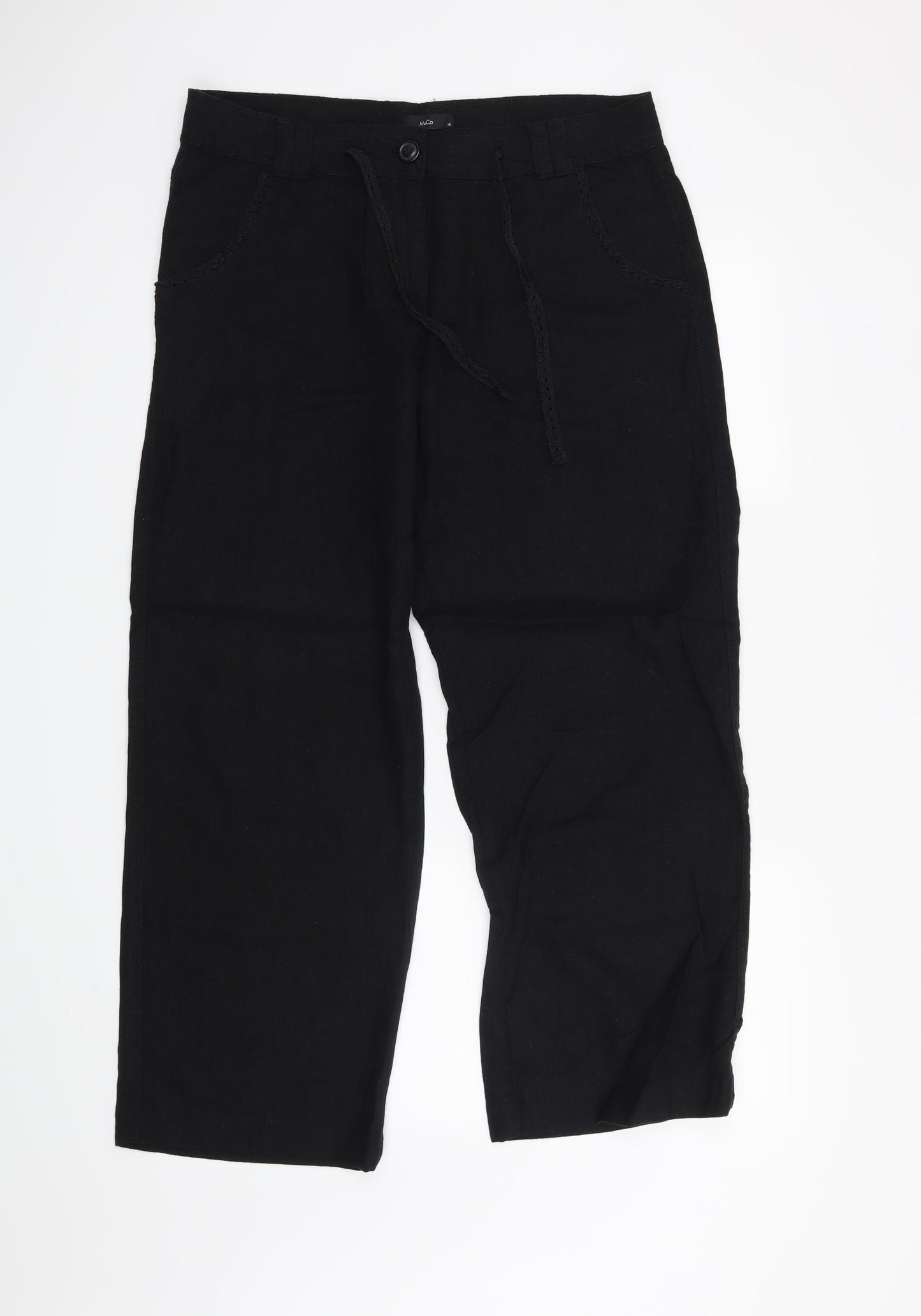 M&Co Womens Black   Trousers  Size 12 L26 in