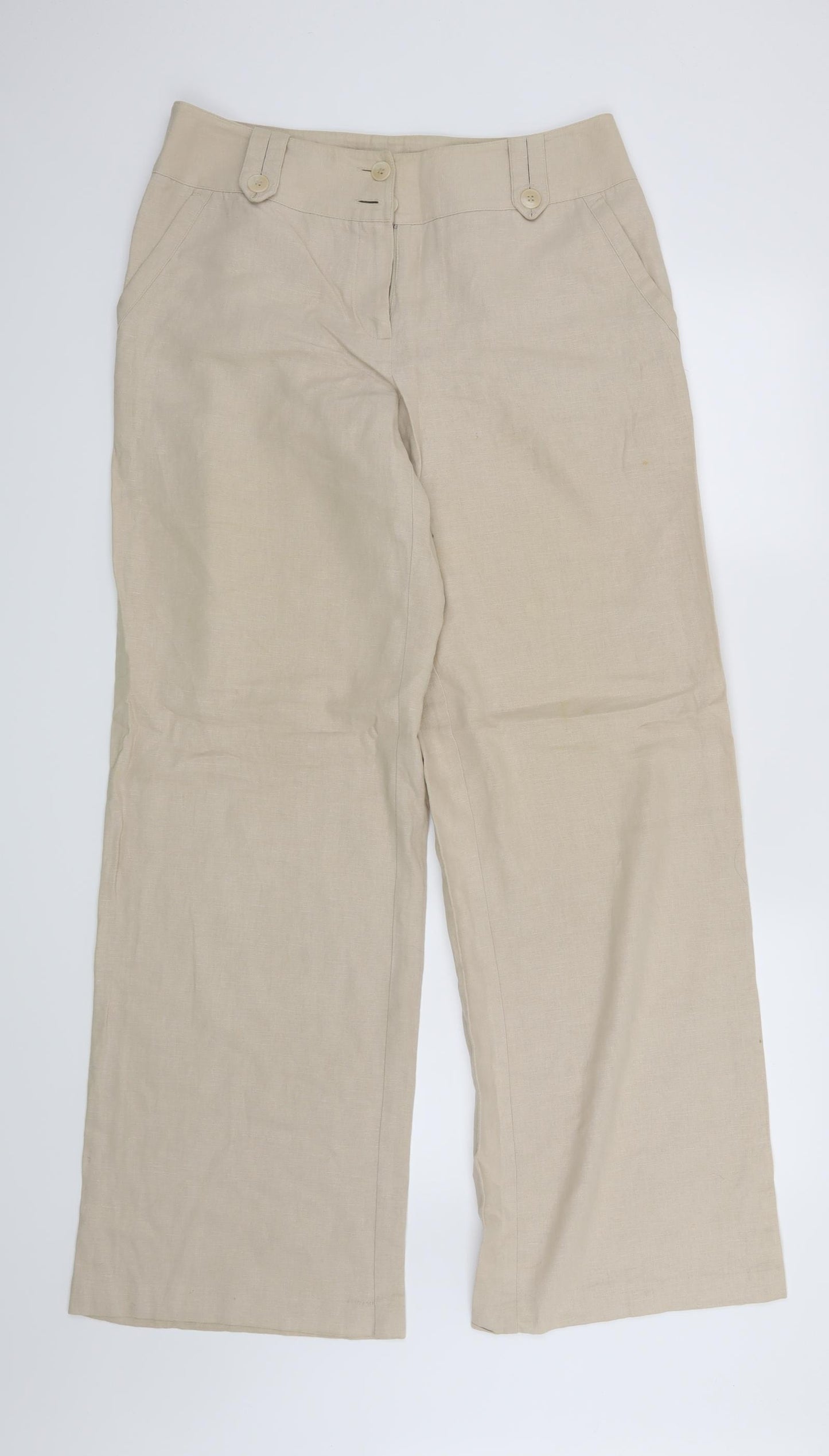 M&S Womens Beige   Trousers  Size 12 L31 in