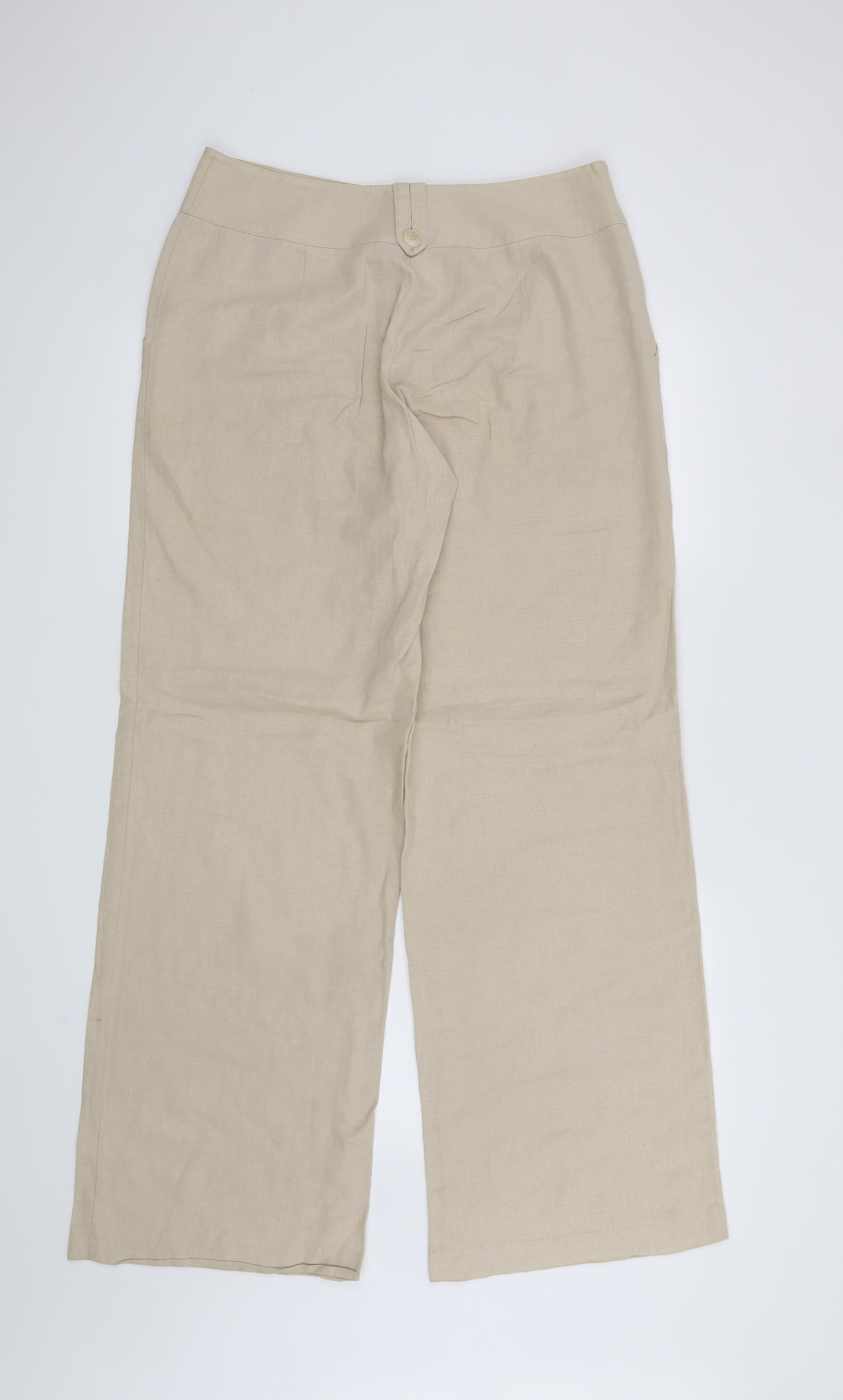 M&S Womens Beige   Trousers  Size 12 L31 in
