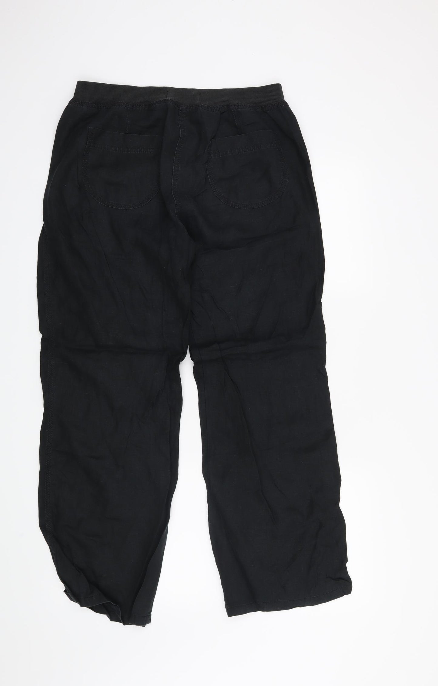 M&S Womens Black   Cropped Trousers Size 10 L27 in