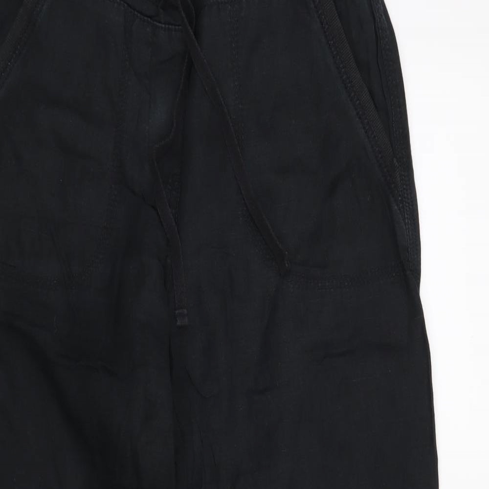 M&S Womens Black   Cropped Trousers Size 10 L27 in