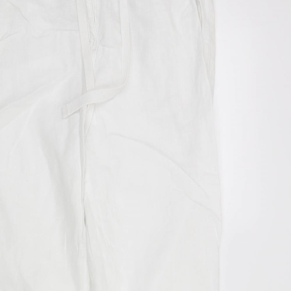 M&S Womens White   Trousers  Size 14 L27 in
