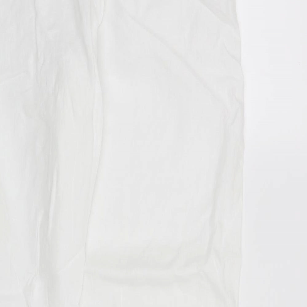 M&S Womens White   Trousers  Size 14 L27 in