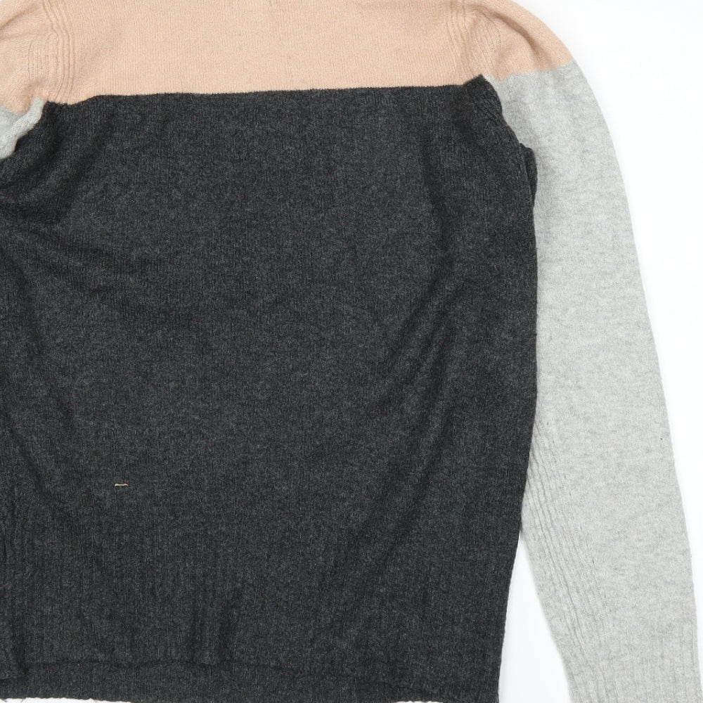 River Island Womens Black Striped  Basic T-Shirt Size 10