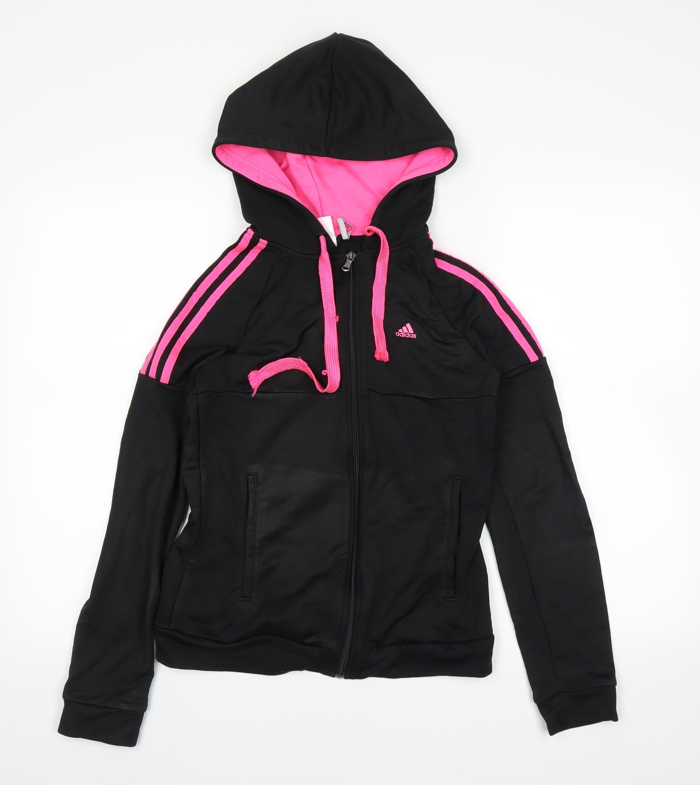 adidas Girls Black   Full Zip Hoodie Size 9-10 Years