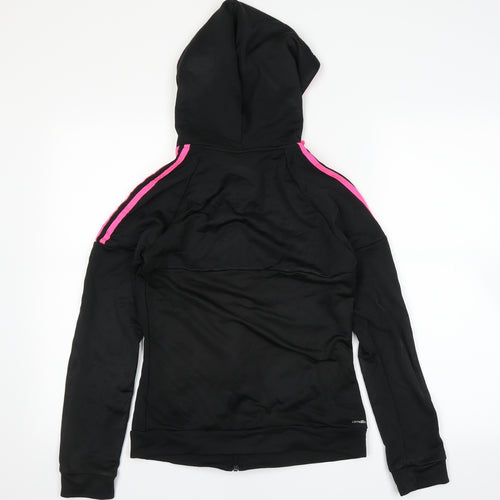 adidas Girls Black   Full Zip Hoodie Size 9-10 Years
