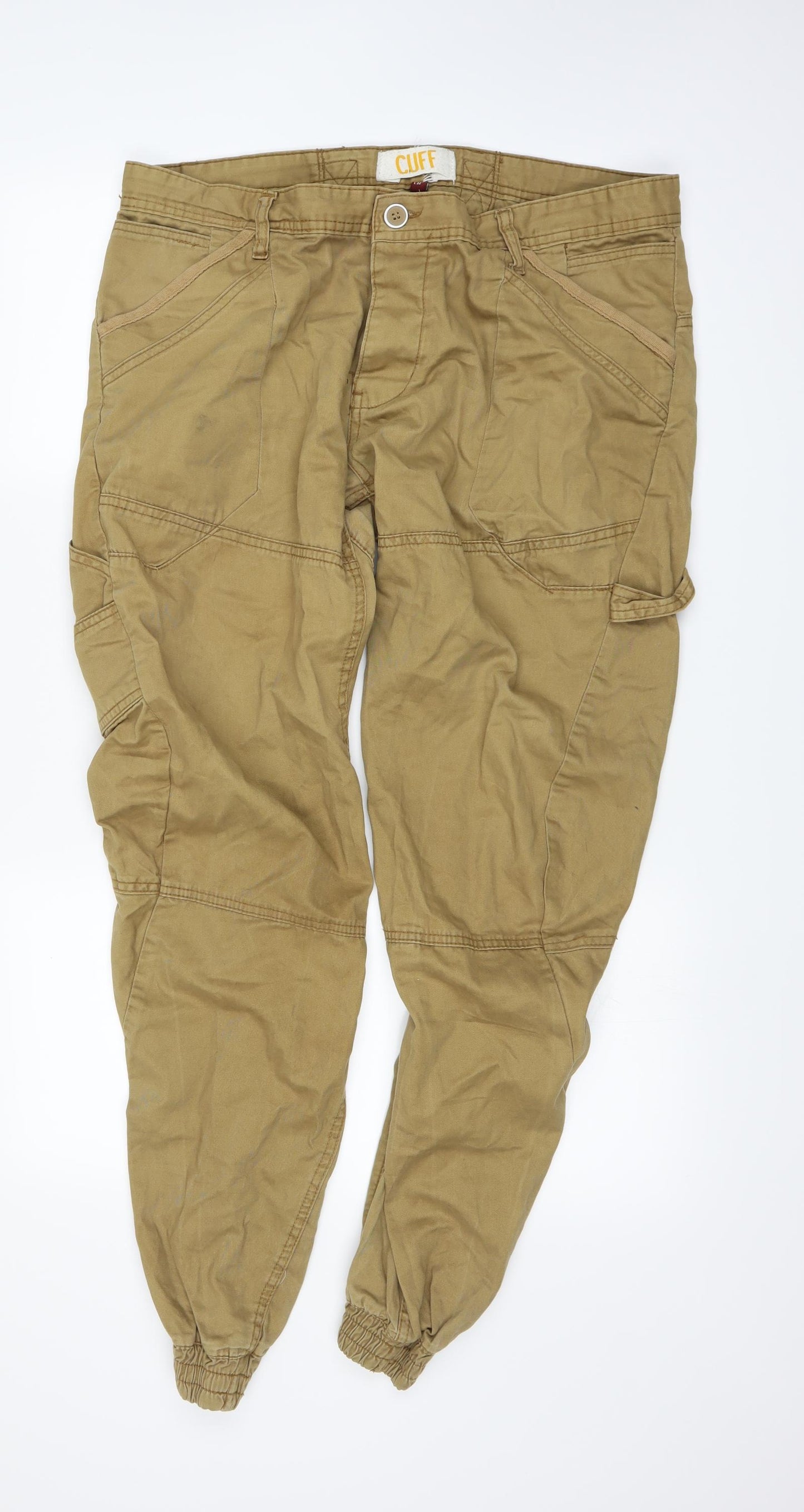 cuff Mens Brown   Cargo Trousers Size 38 L32 in