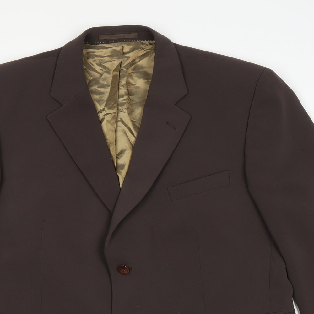 baronjon Mens Brown   Jacket Suit Jacket Size 44