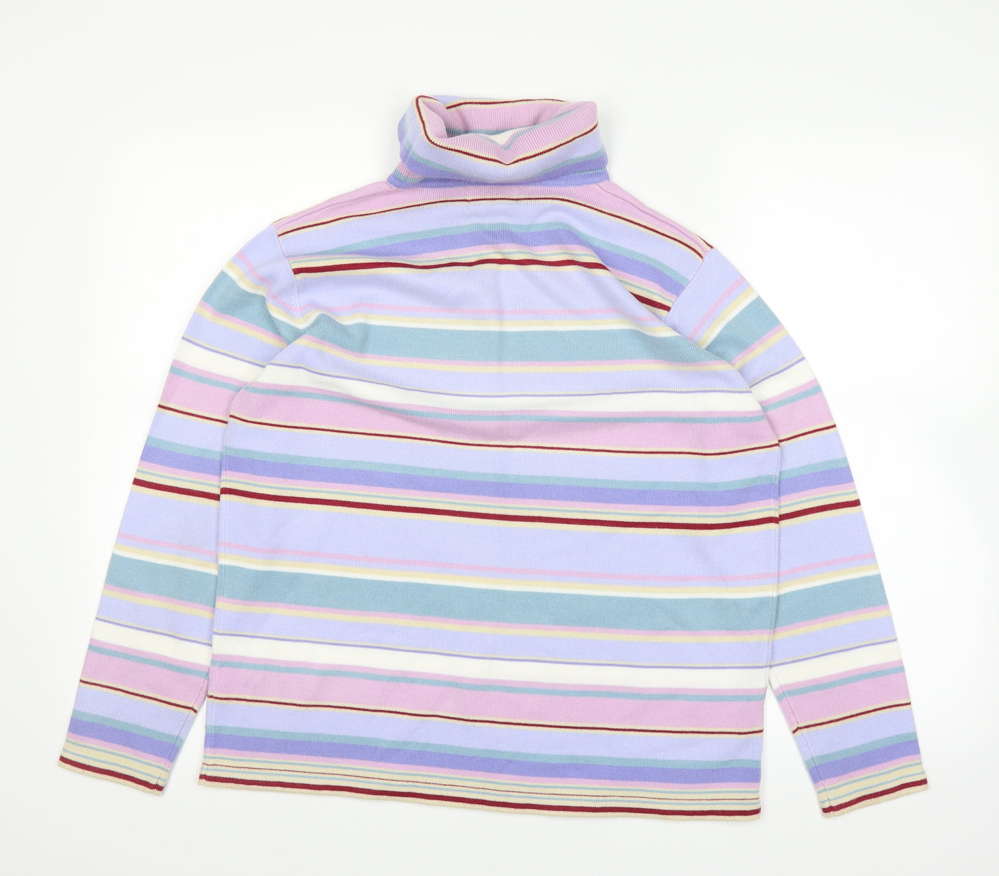 Emreco Womens Purple Striped  Basic T-Shirt Size 16