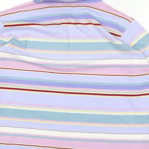 Emreco Womens Purple Striped  Basic T-Shirt Size 16