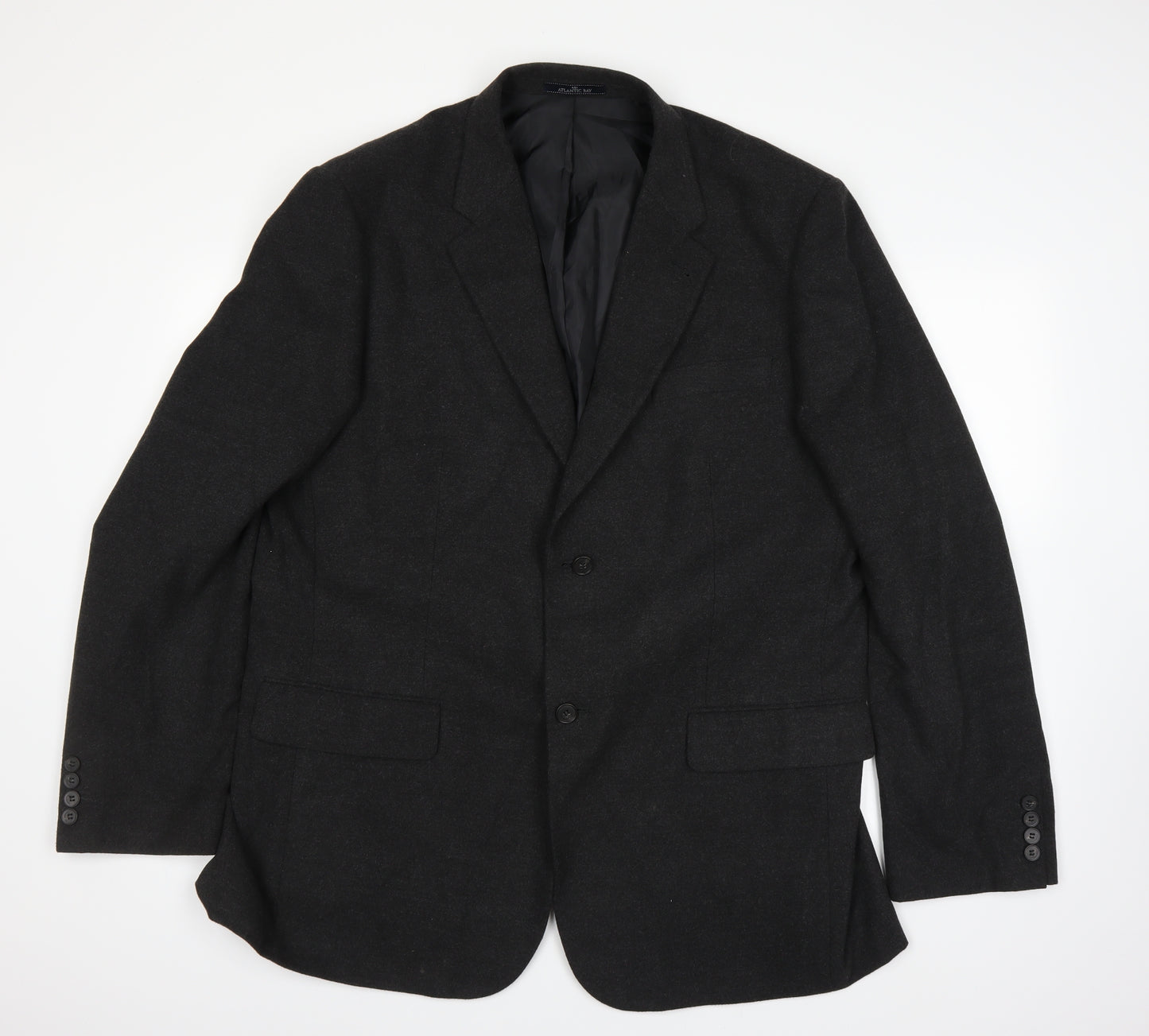 Atlantic Bay Mens Black   Jacket Suit Jacket Size 46
