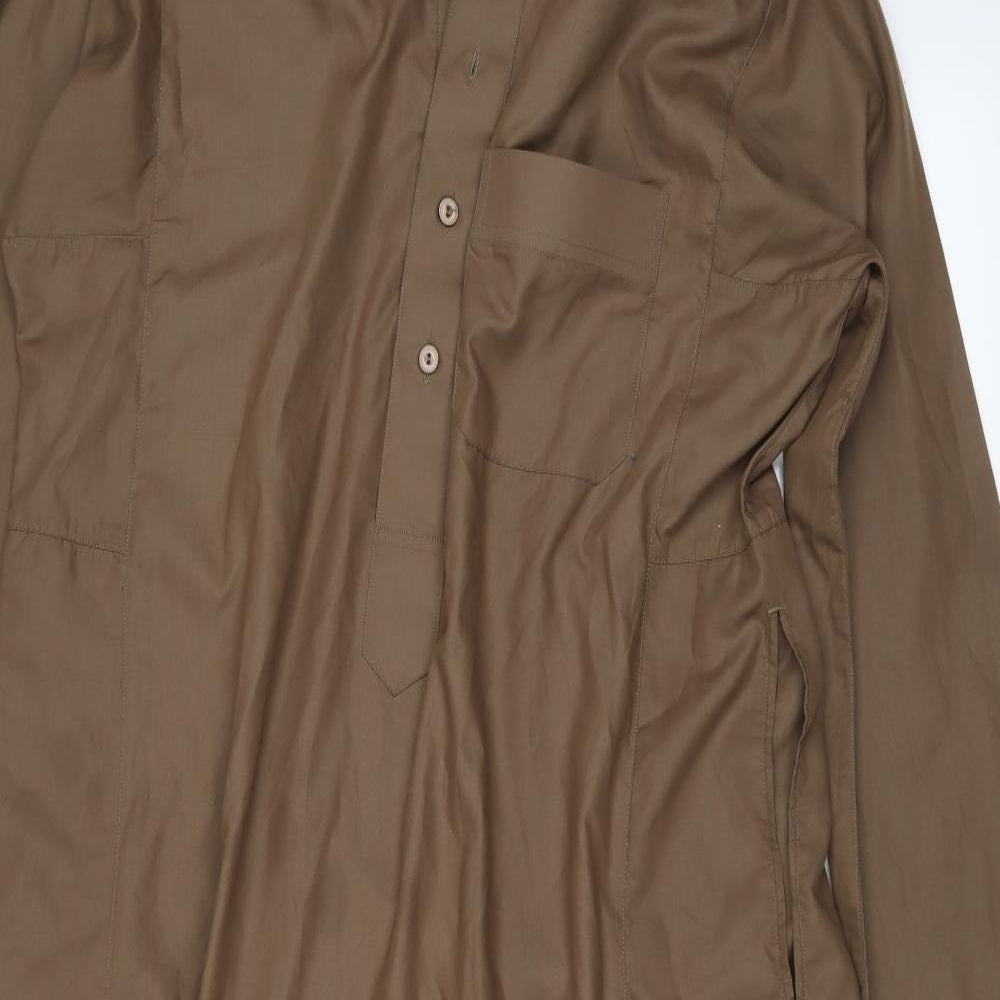 Preworn Mens Brown    Dress Shirt Size XL
