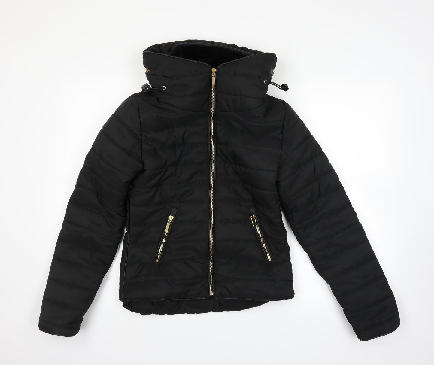 PRETTYLITTLETHING Womens Black   Puffer Jacket Coat Size XS  -