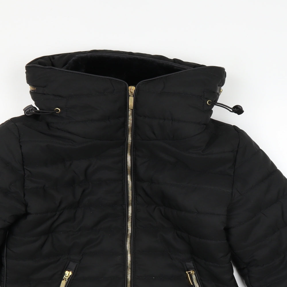 PRETTYLITTLETHING Womens Black   Puffer Jacket Coat Size XS  -