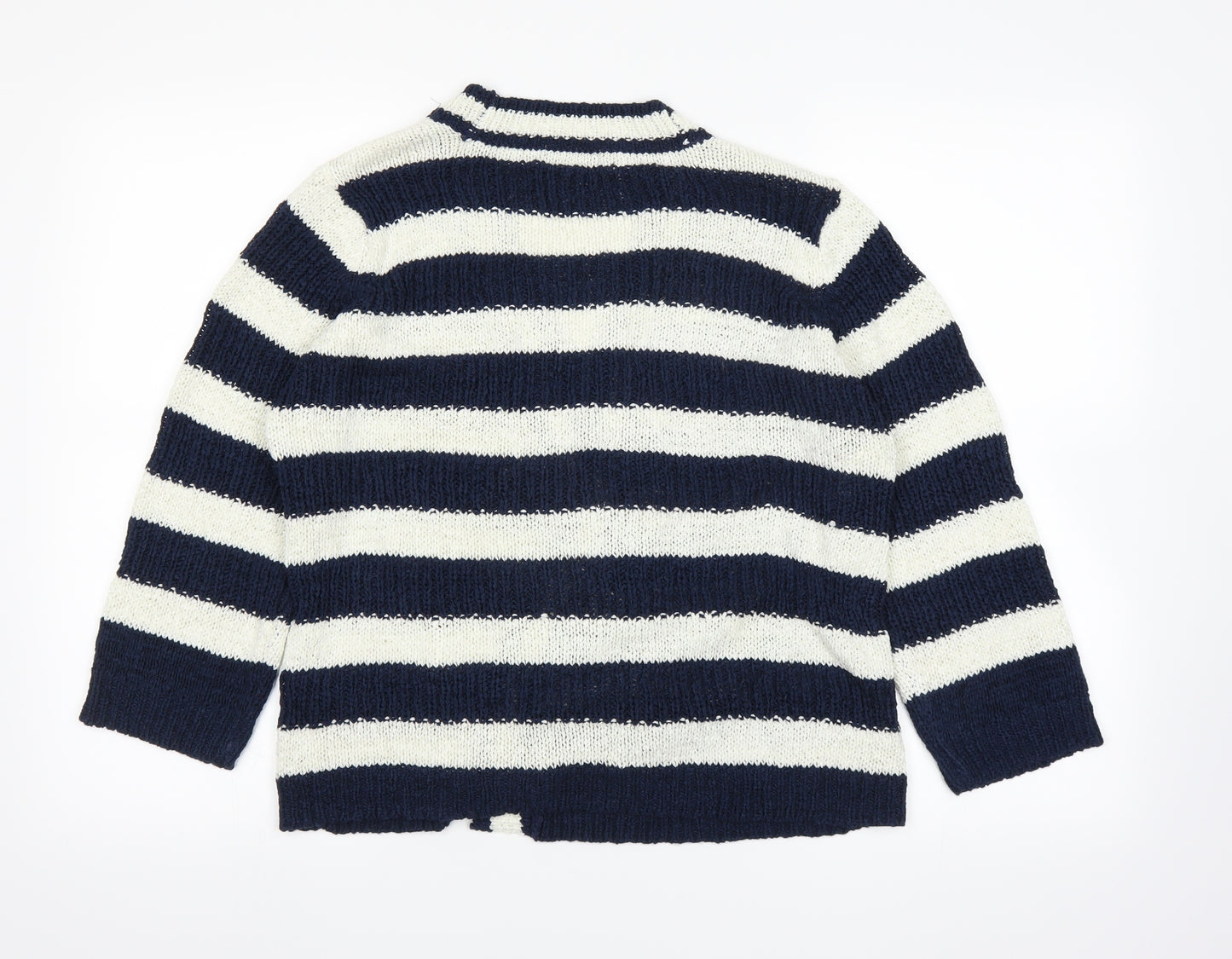 M&Co Womens Blue Striped  Cape Jumper Size M