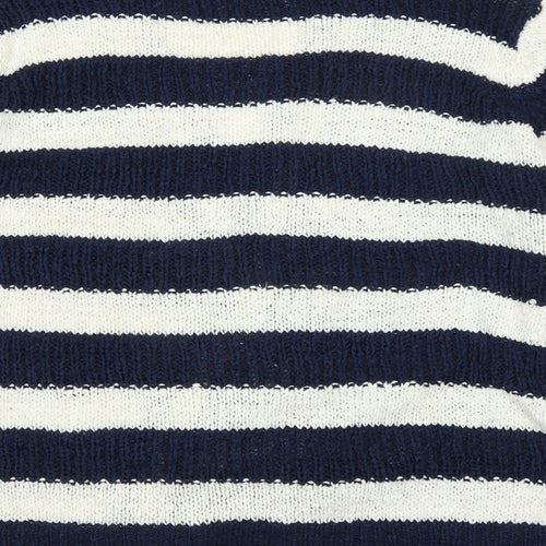 M&Co Womens Blue Striped  Cape Jumper Size M