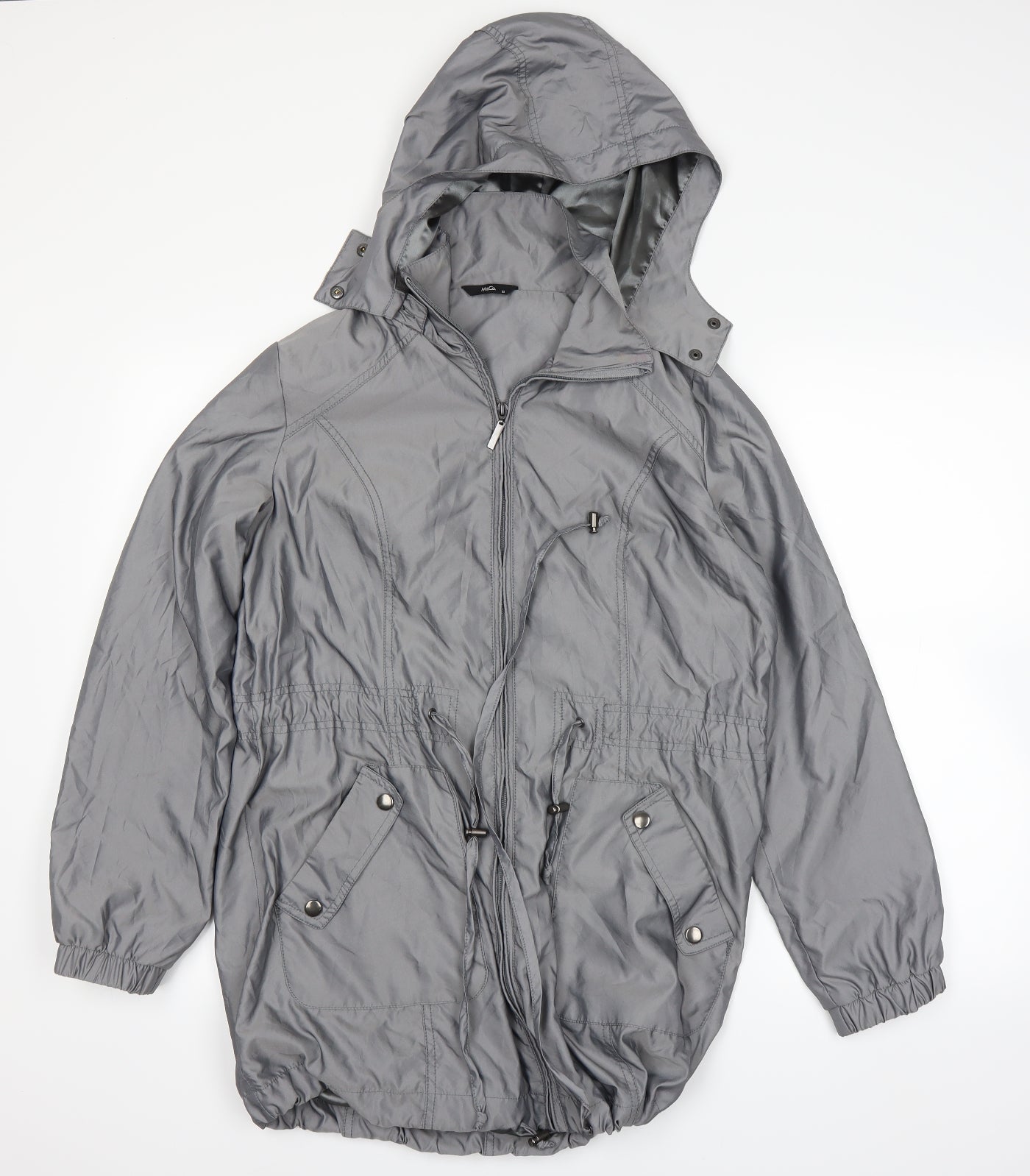 M&Co Womens Grey   Rain Coat Coat Size 10