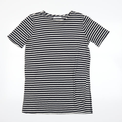 Glamorous Womens Blue Striped  Basic T-Shirt Size S