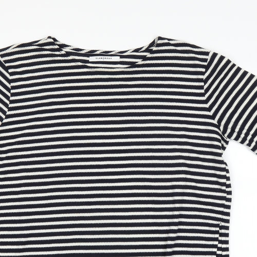 Glamorous Womens Blue Striped  Basic T-Shirt Size S
