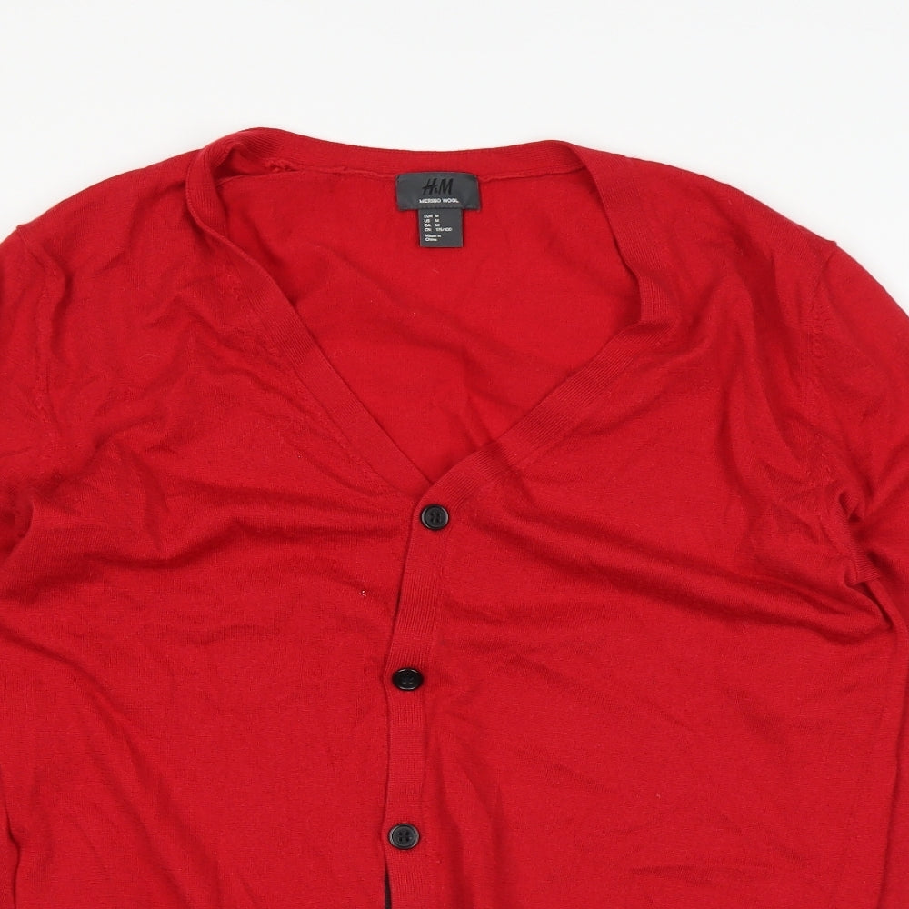 H&M Womens Red   Cardigan Jumper Size M