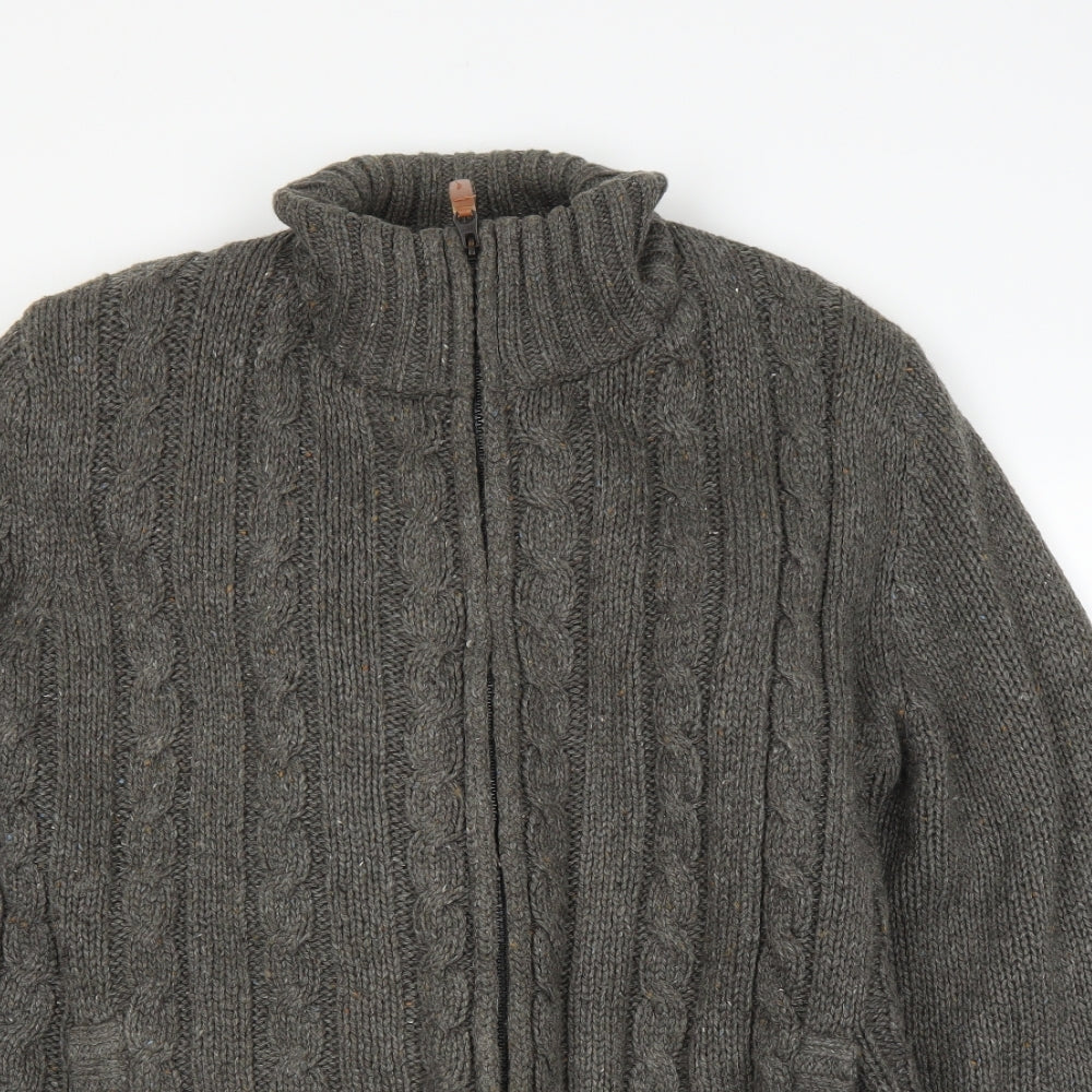 George Mens Brown   Full Zip Jumper Size M